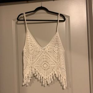 Beautiful Crocheted Cropped Blouse